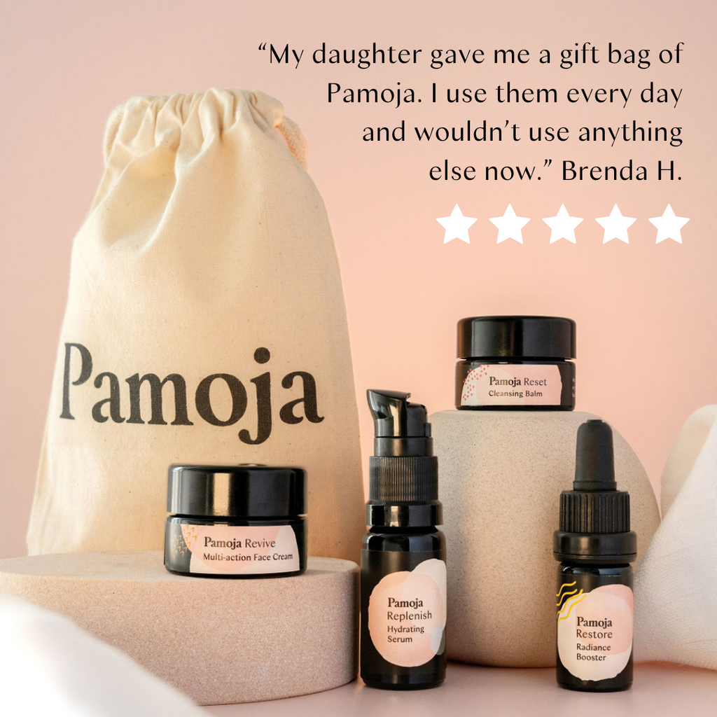 PAMOJA NATURAL SKINCARE MINI EXPERIENCE TRAVEL SET GLOWING SKIN STARTER KIT